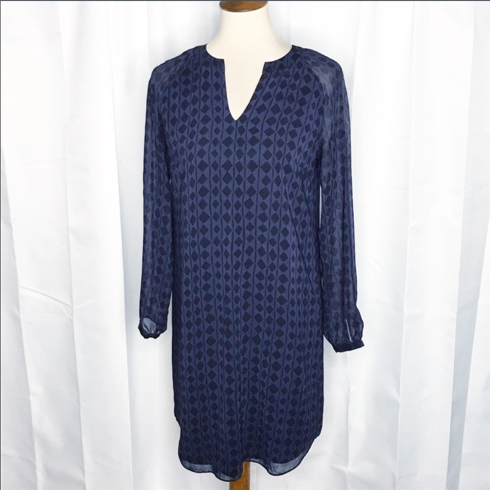 CAbi Navy Harlequin Long Sleeve Tunic Dress - Picture 2 of 6
